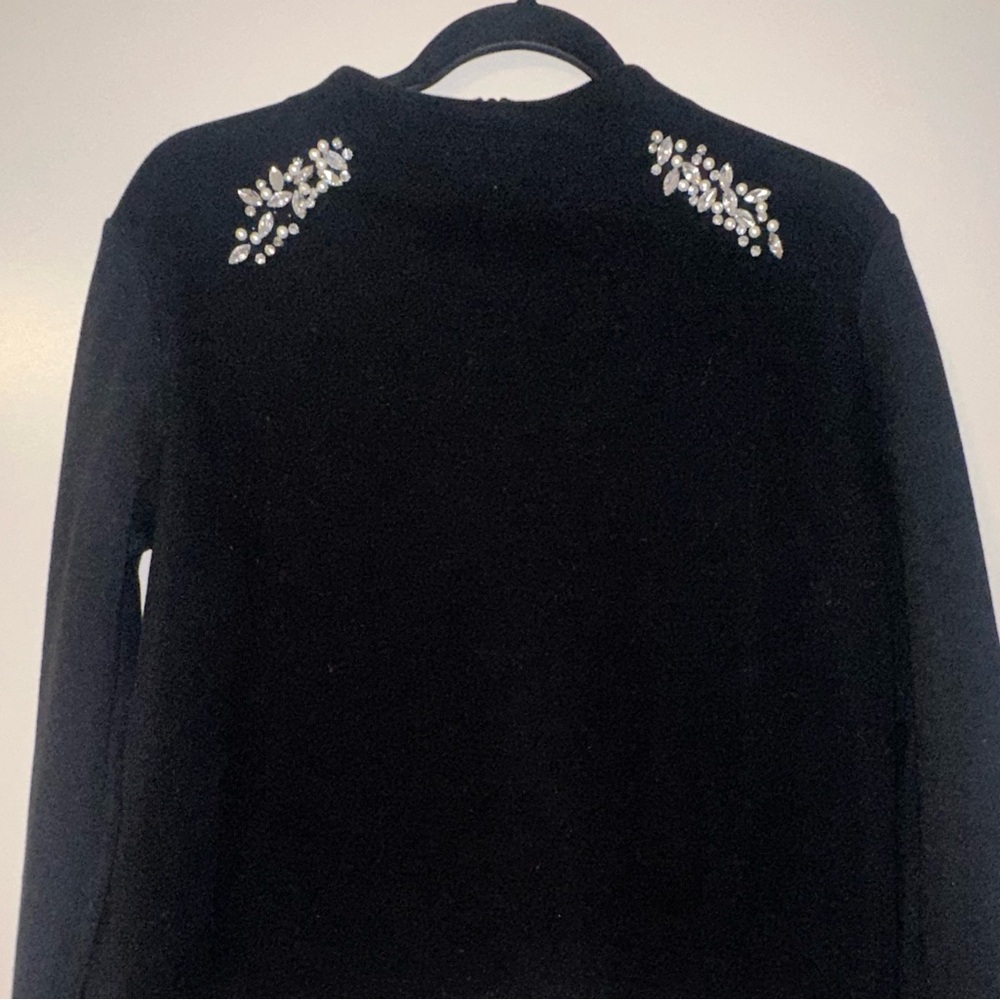 Zara Black Top with Sparkling Accents Christmas classy sweater